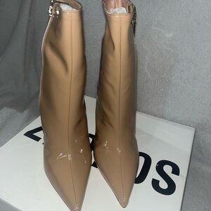 Elegant Tan Heeled Boots by SCHUTZ